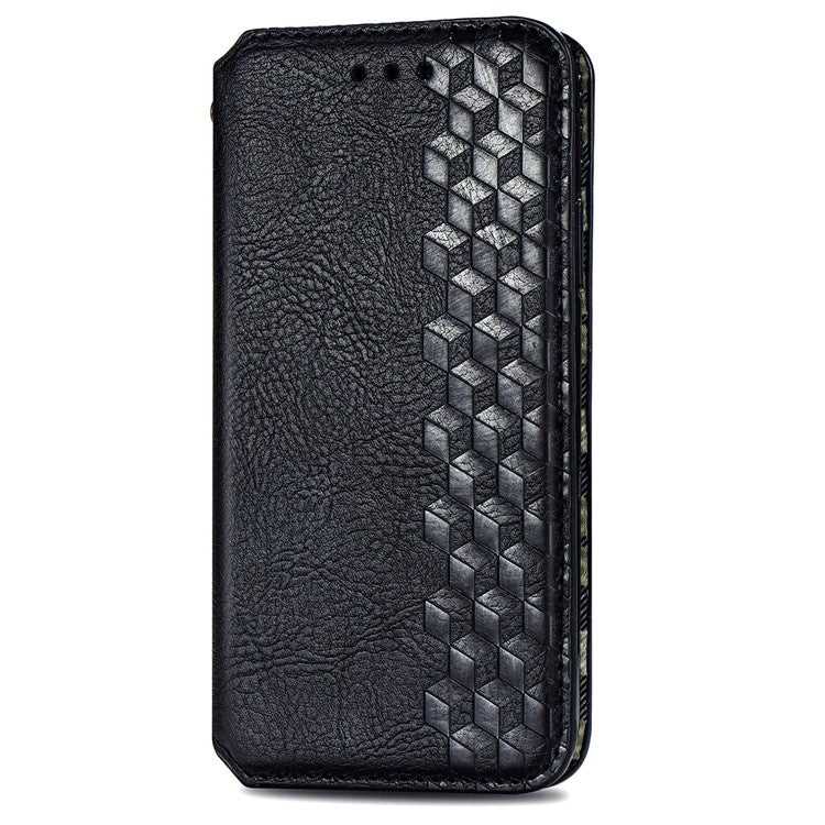 For OnePlus Nord CE4 Lite 5G Case Rhombus Imprint PU Leather Wallet Phone Cover - Black