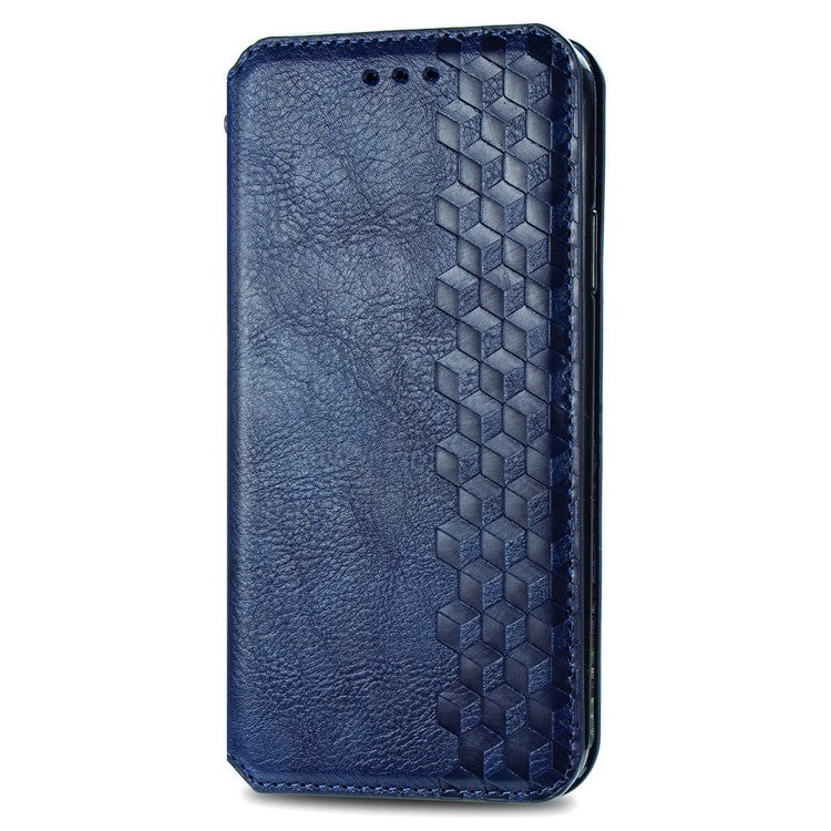 For OnePlus Nord CE4 Lite 5G Case Rhombus Imprint PU Leather Wallet Phone Cover - Blue