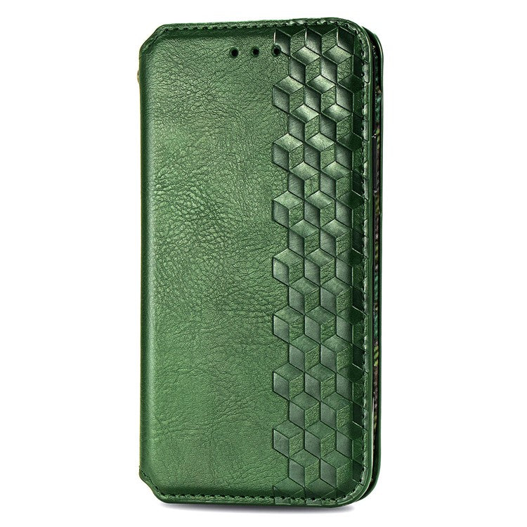 For OnePlus Nord CE4 Lite 5G Case Rhombus Imprint PU Leather Wallet Phone Cover - Green