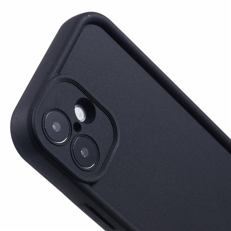 For iPhone 16 Plus Case Grooved Design TPU Anti-Slip Phone Cover - Black