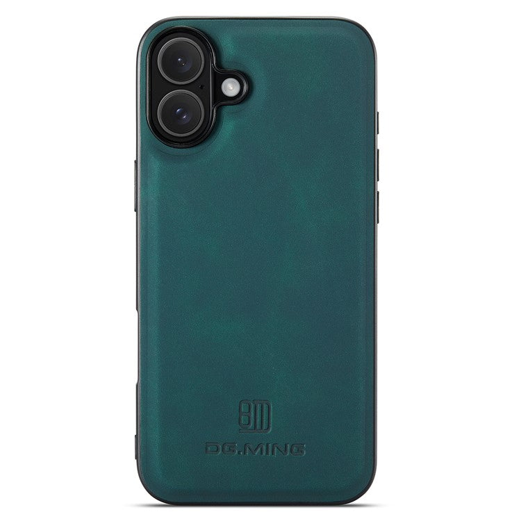 DG.MING For iPhone 16 Case PU Leather+PC+TPU Hybrid Phone Cover - Green