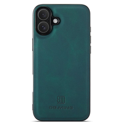 DG.MING For iPhone 16 Case PU Leather+PC+TPU Hybrid Phone Cover - Green