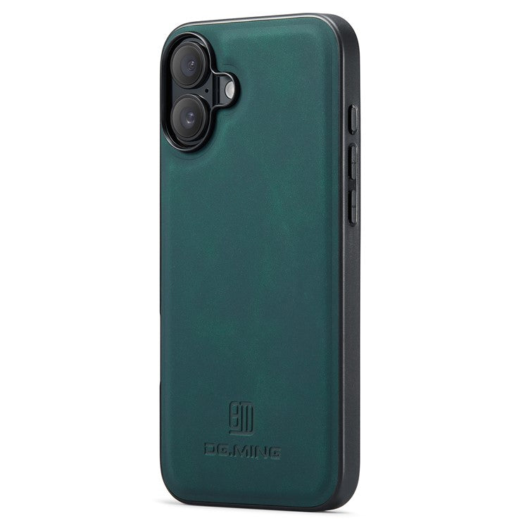 DG.MING For iPhone 16 Case PU Leather+PC+TPU Hybrid Phone Cover - Green