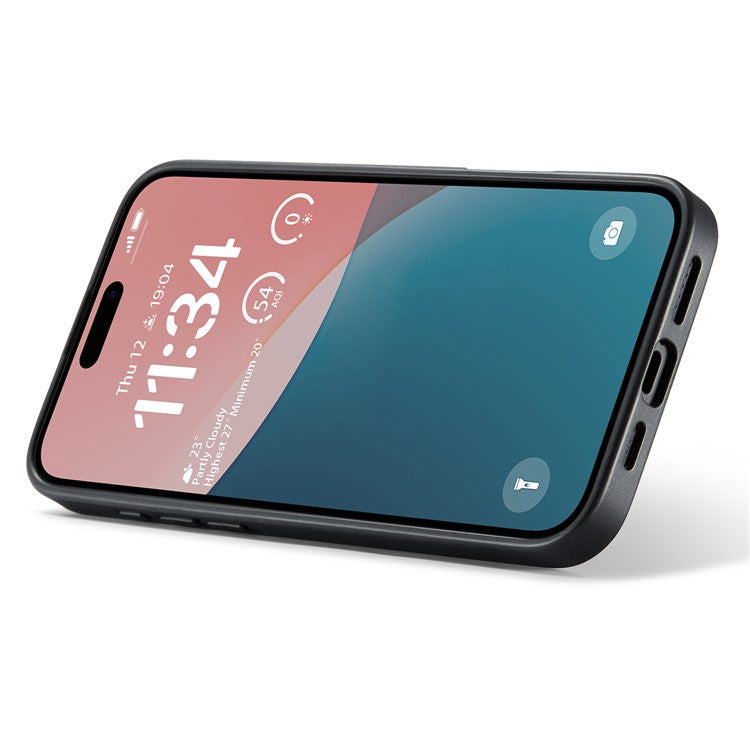 DG.MING For iPhone 16 Case PU Leather+PC+TPU Hybrid Phone Cover - Green