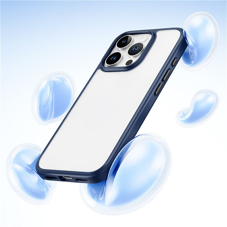 ROCK For iPhone 16 Pro Clear Phone Case PC+TPU Shockproof Back Cover - Blue