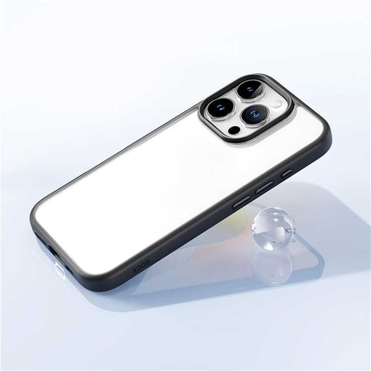 ROCK For iPhone 16 Pro Clear Phone Case PC+TPU Shockproof Back Cover - Blue