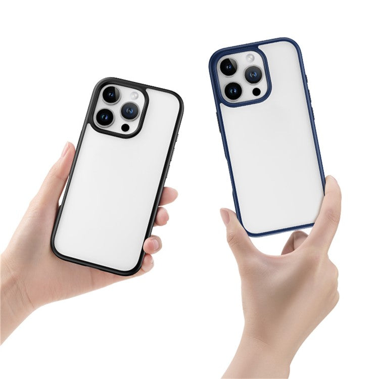 ROCK For iPhone 16 Pro Clear Phone Case PC+TPU Shockproof Back Cover - Blue