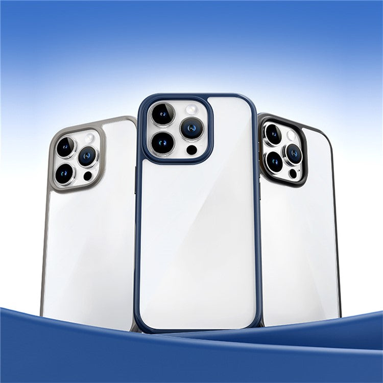 ROCK For iPhone 16 Pro Clear Phone Case PC+TPU Shockproof Back Cover - Blue