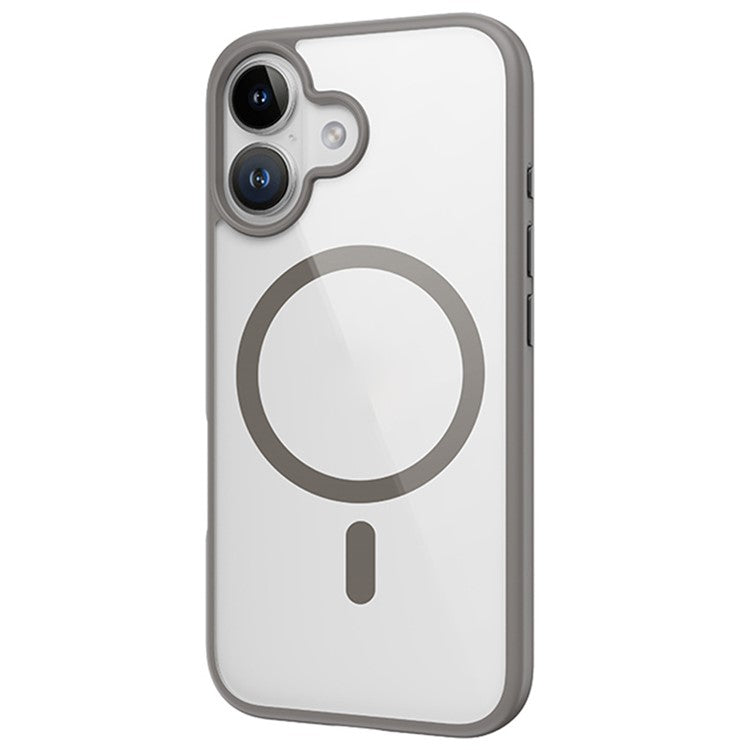 ROCK For iPhone 16 Plus Clear Phone Case Compatible with MagSafe PC+TPU Cover - Grey