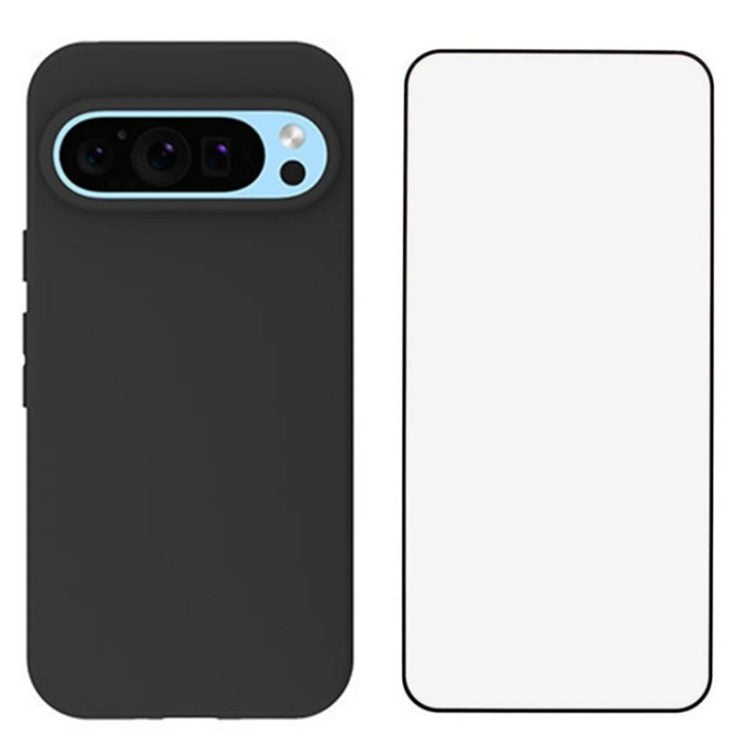 WANLONFENG MS Series for Google Pixel 9 Pro / Pixel 9 TPU Case Matte Cover with Screen Film (Big Lens Hole)