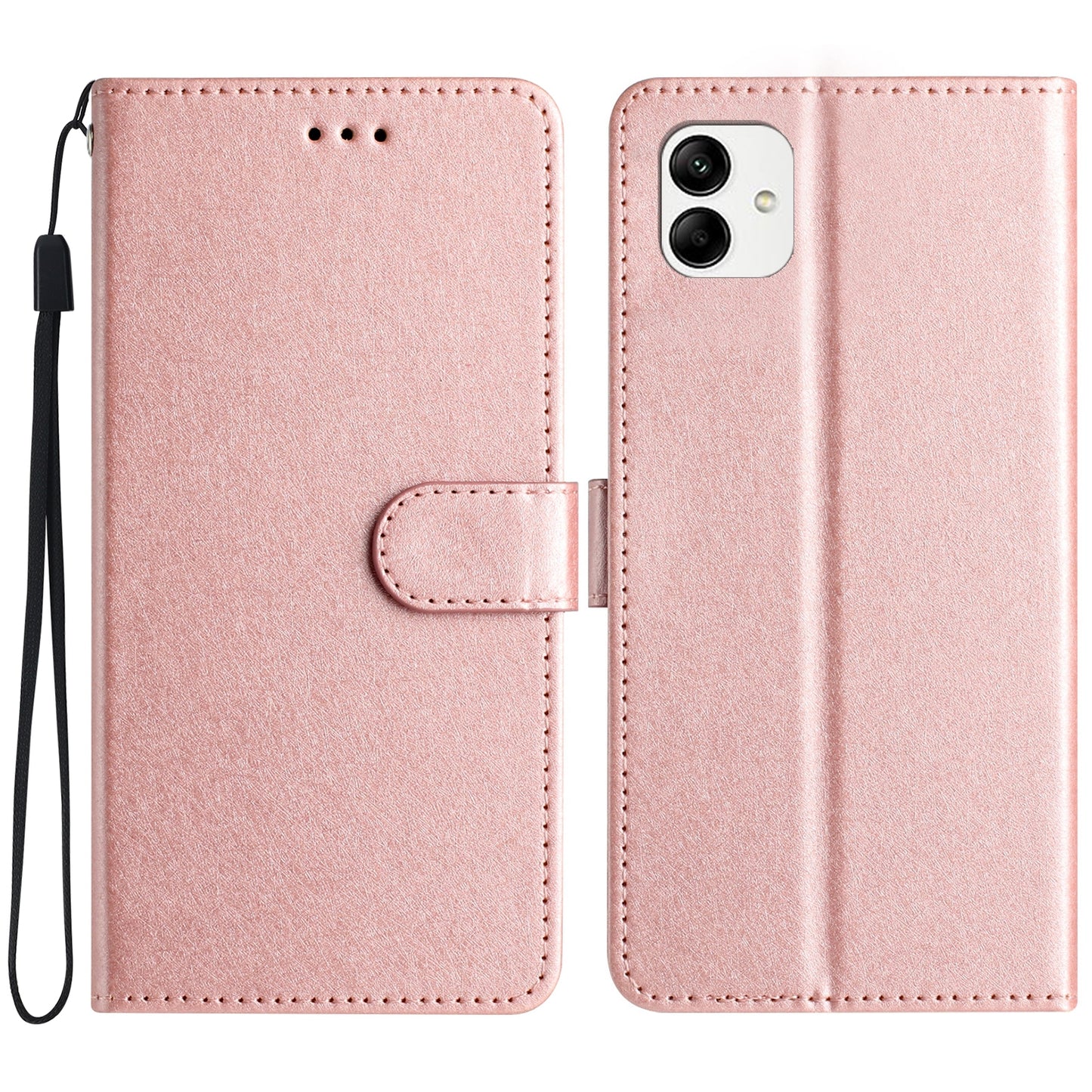 For Samsung Galaxy A06 Wallet Case Leather Folio Phone Cover Magnetic Clasp - Rose Gold