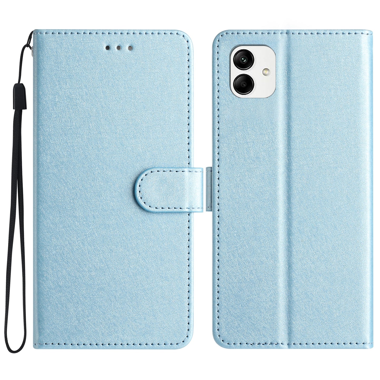 For Samsung Galaxy A06 Wallet Case Leather Folio Phone Cover Magnetic Clasp - Blue