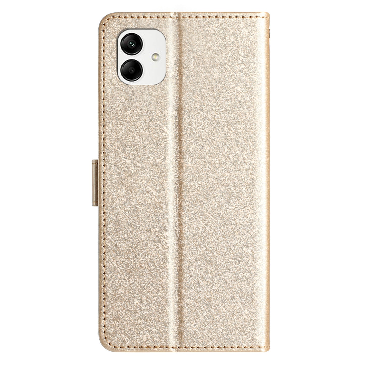 For Samsung Galaxy A06 Wallet Case Leather Folio Phone Cover Magnetic Clasp - Gold