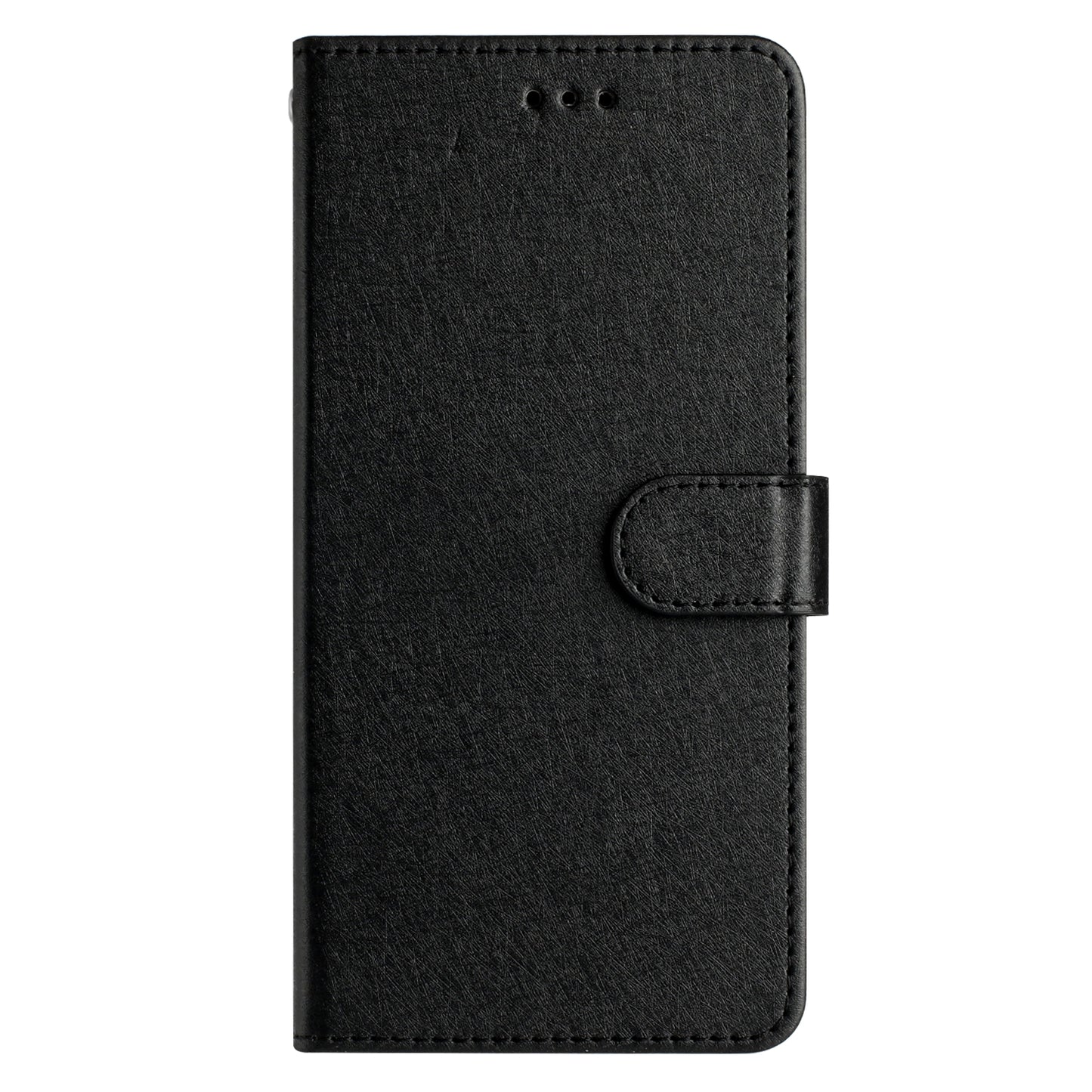 For Samsung Galaxy A06 Wallet Case Leather Folio Phone Cover Magnetic Clasp - Black