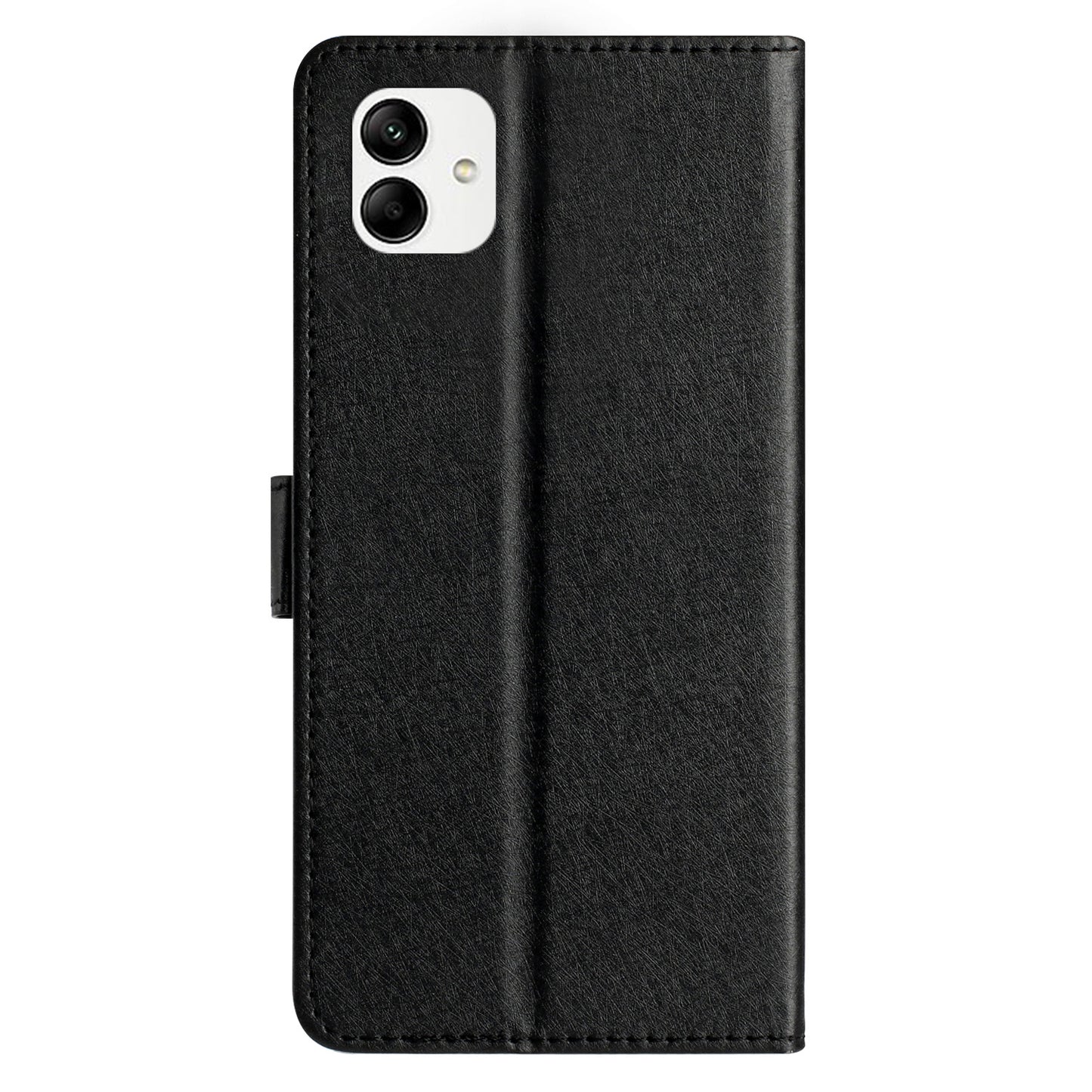 For Samsung Galaxy A06 Wallet Case Leather Folio Phone Cover Magnetic Clasp - Black
