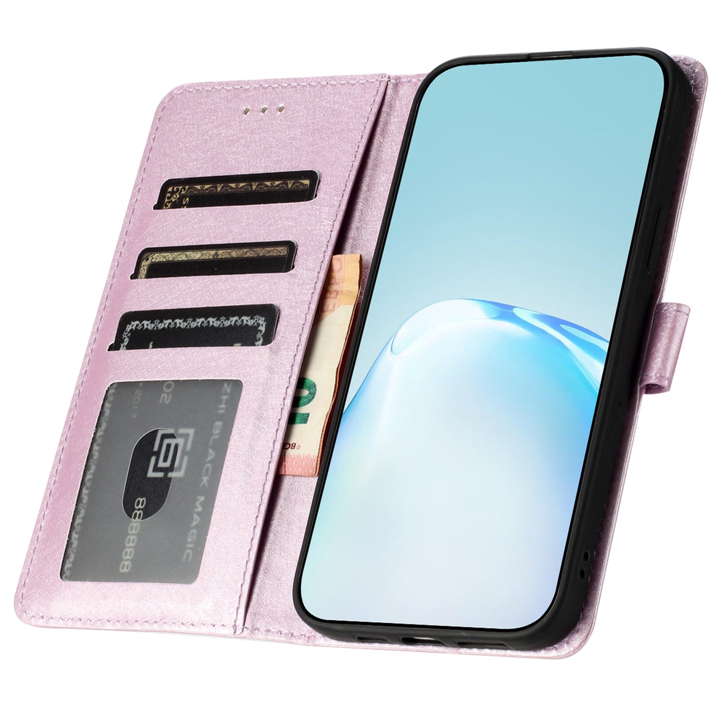 For Samsung Galaxy A06 Wallet Case Leather Folio Phone Cover Magnetic Clasp - Light Purple