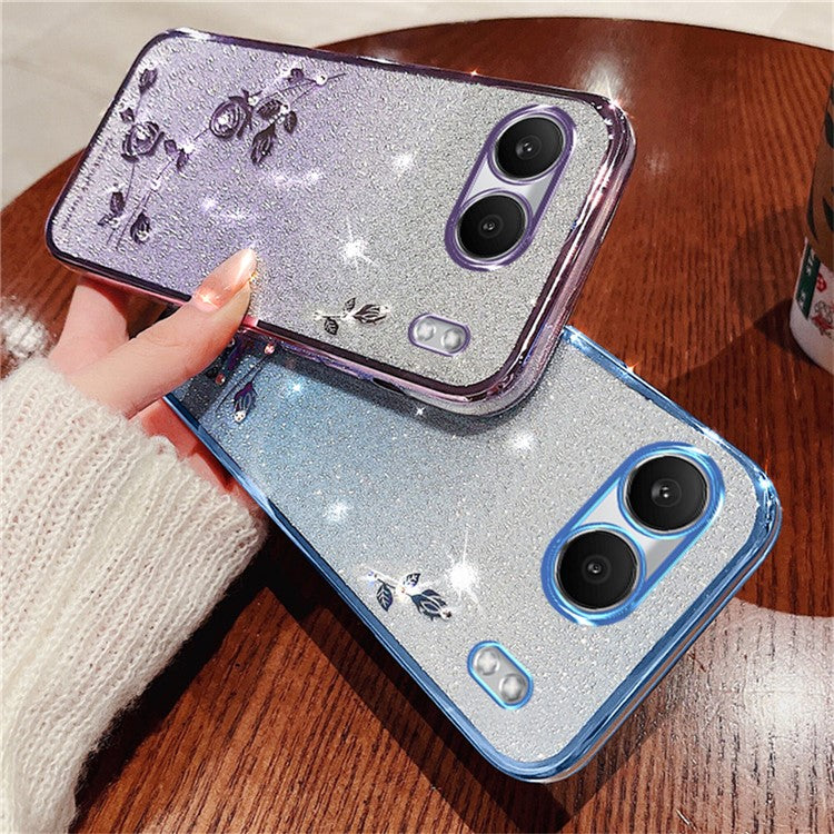 KADEM For OnePlus Nord 4 Case Flower TPU Flexible Gradient Phone Cover - Purple