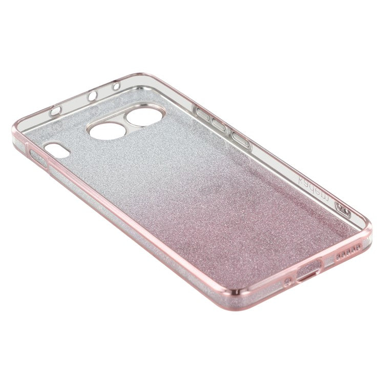 KADEM For OnePlus Nord 4 Case Ring Kickstand TPU Flowers Phone Cover Gradient Glitter - Rose Gold