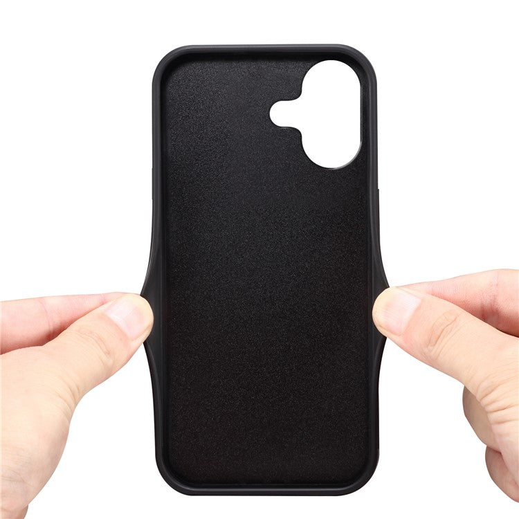 DENIOR For iPhone 16 Plus Case Dual Card Slots PU Leather+TPU+PC Phone Cover - Brown