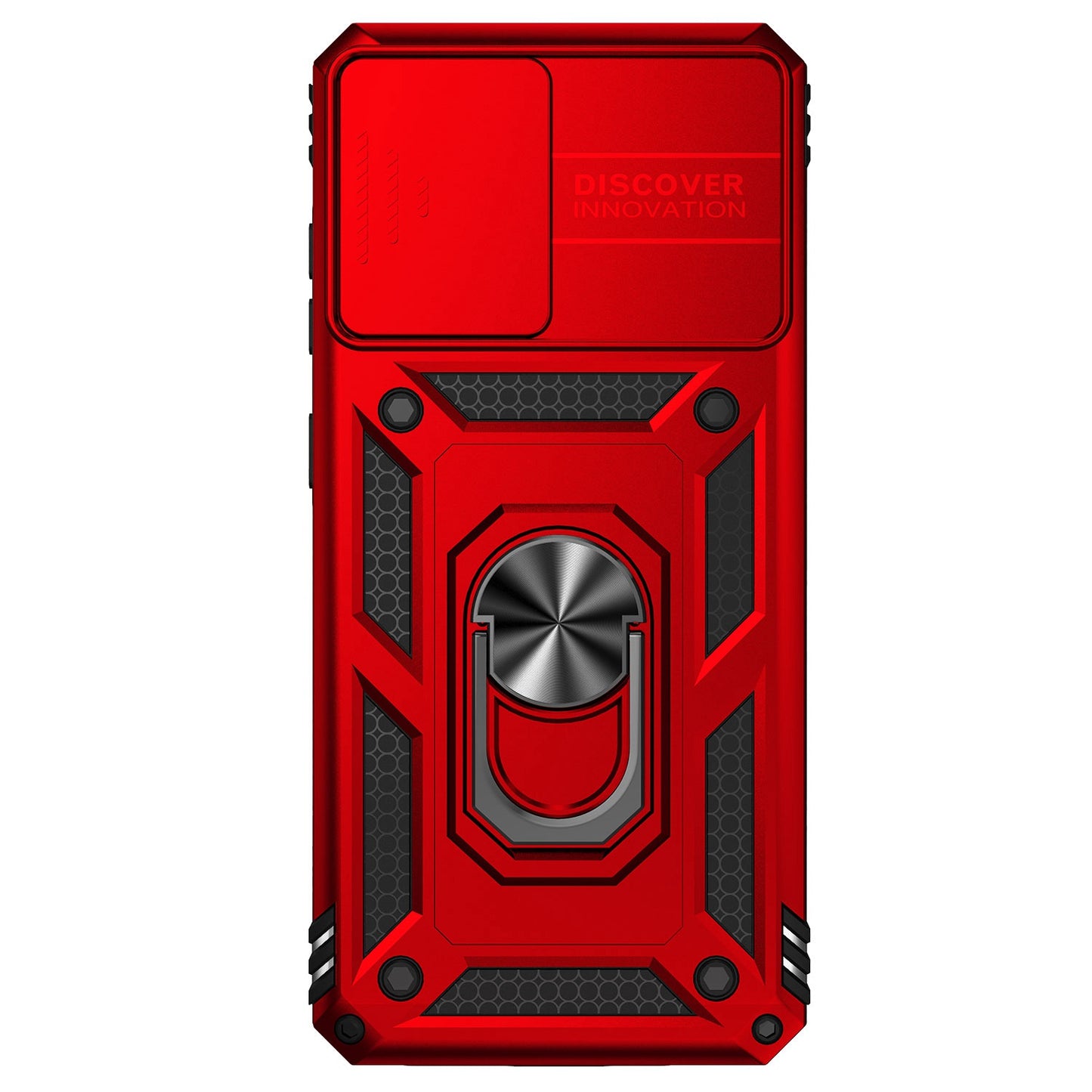 For Samsung Galaxy S20 Plus 4G / 5G Hard PC + Soft TPU Phone Case with Metal Ring Kickstand and Slide Camera Protection - Red