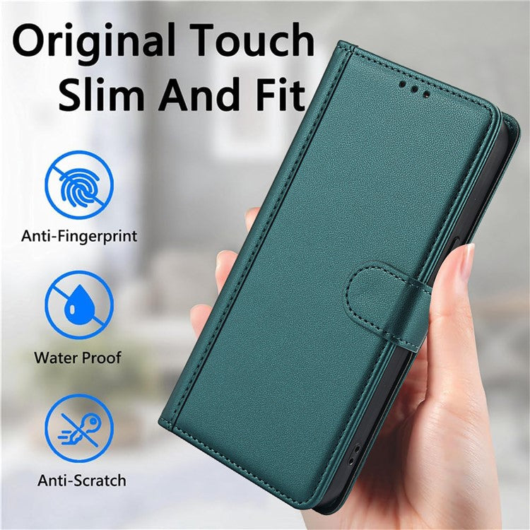 SY-003 For Oppo A60 4G Case PU Leather Stand View Phone Wallet Cover with Hand Strap - Green