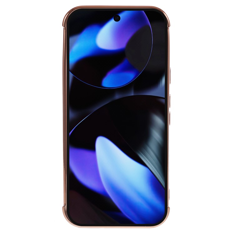 For Google Pixel 9 / Pixel 9 Pro Case Compatible with MagSafe Electroplated TPU Phone Cover Hollow Love Hearts - Ivory White