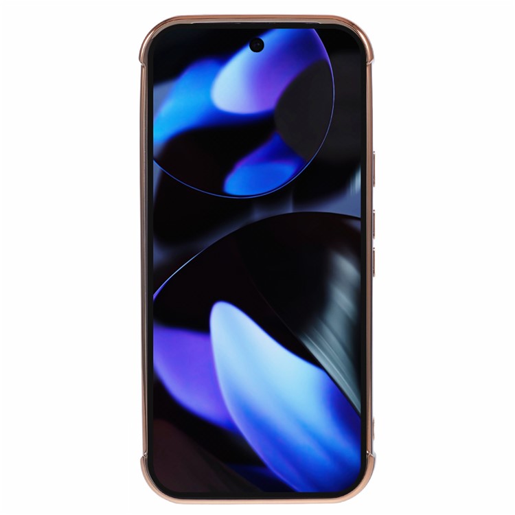 For Google Pixel 9 / Pixel 9 Pro Case Compatible with MagSafe Electroplated TPU Phone Cover Hollow Love Hearts - Black