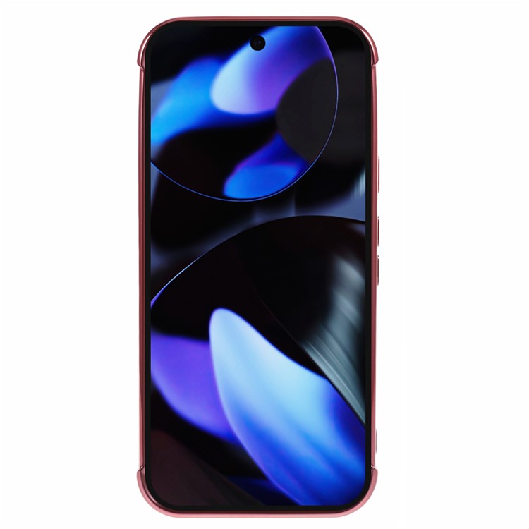 For Google Pixel 9 / Pixel 9 Pro Case Compatible with MagSafe Electroplated TPU Phone Cover Hollow Love Hearts - Rose Pink