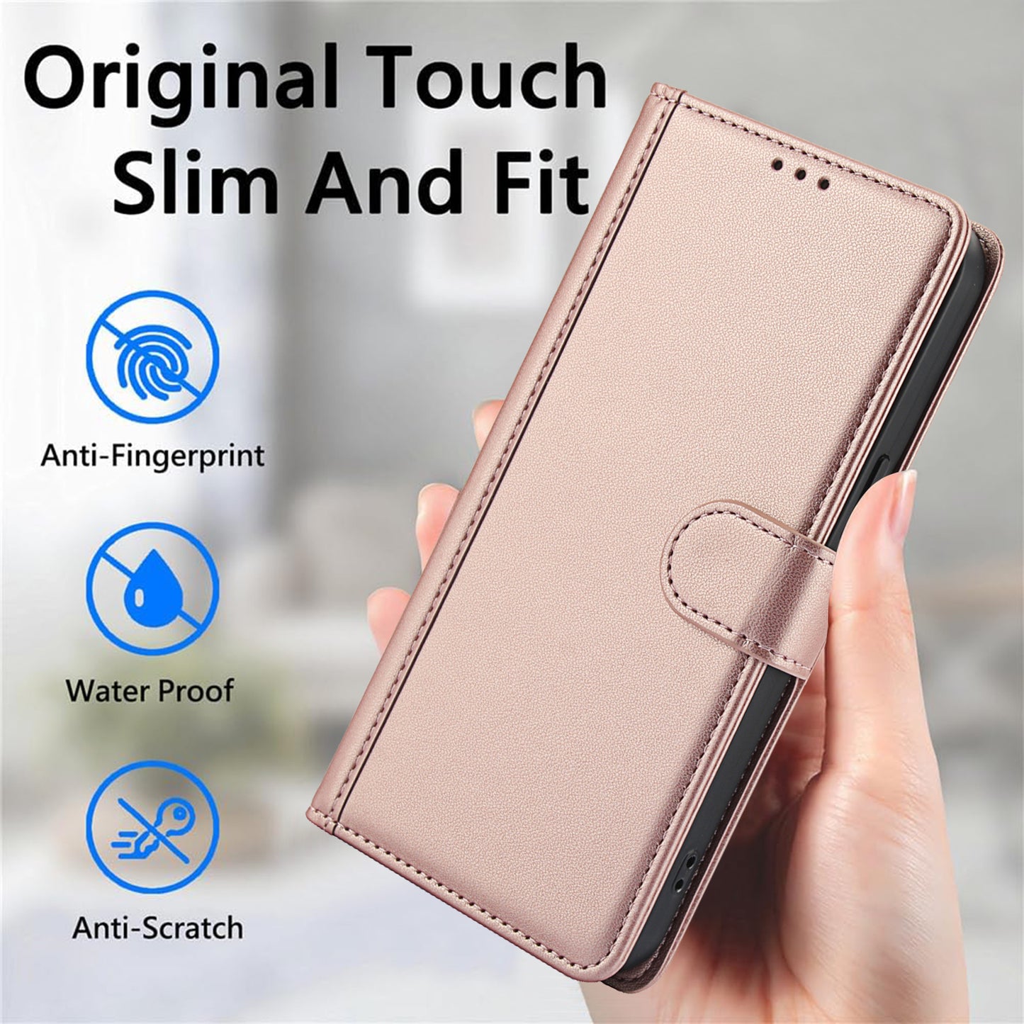 SY-003 For Samsung Galaxy A06 Case PU Leather Stand View Phone Wallet Cover with Hand Strap - Pink