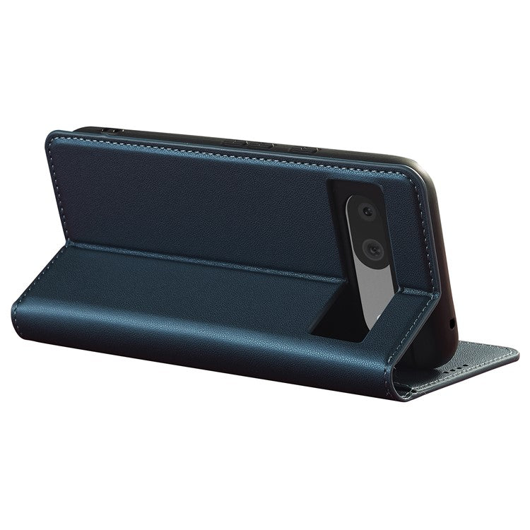 LC.IMEEKE L1 Series for Google Pixel 8a Case PU Leather Wallet Stand Protective Phone Cover - Blue