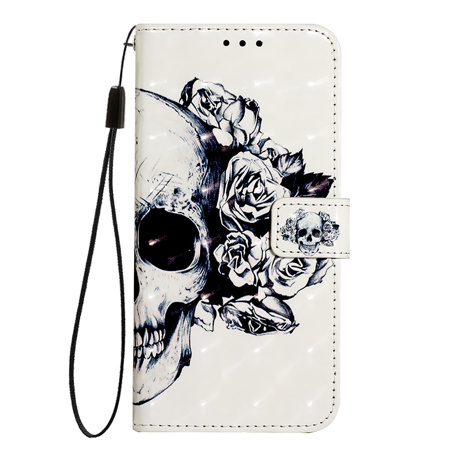 For Samsung Galaxy A06 Leather Case YB Pattern Printing Leather Series-2 Pattern Printing Wallet Stand Cover - Skull