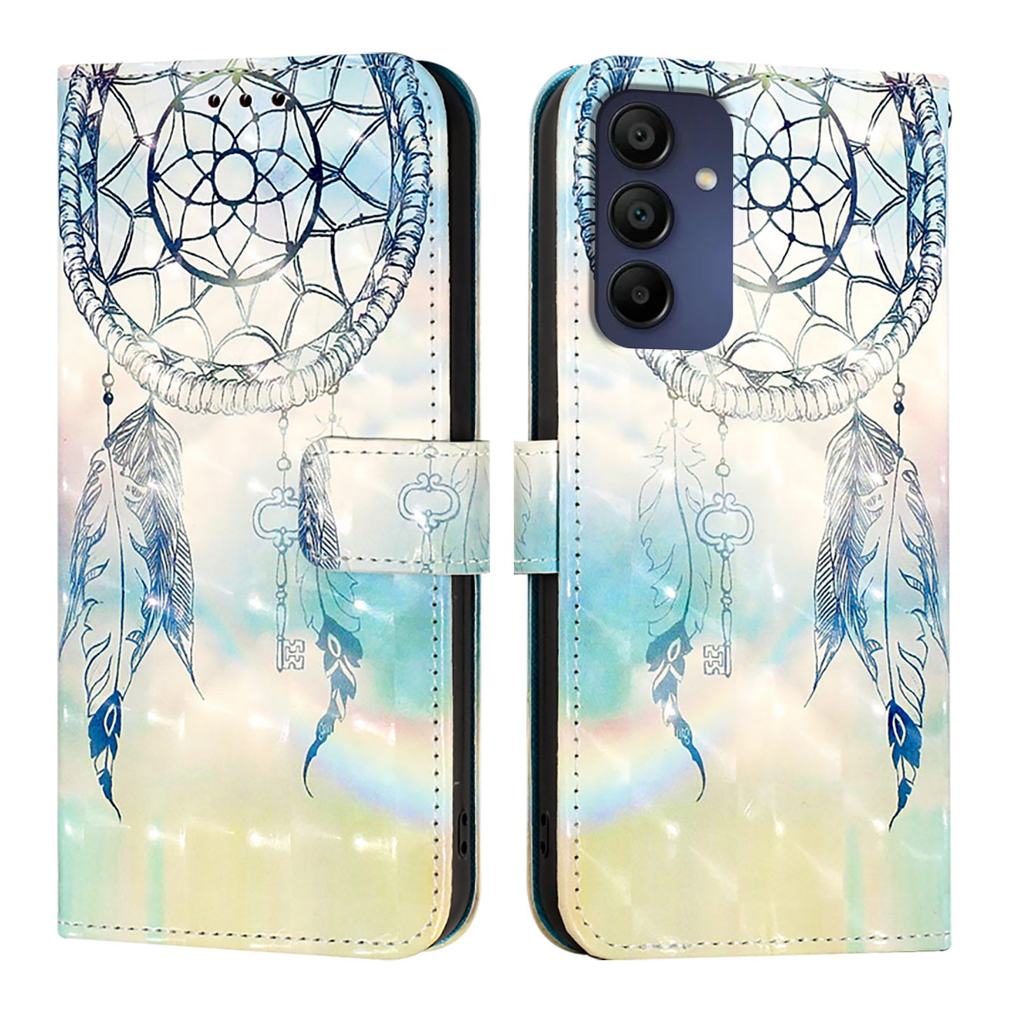 For Samsung Galaxy A16 5G / A16 4G Leather Case YB Pattern Printing Leather Series-2 Pattern Printing Wallet Stand Cover - Dream Wind Chime