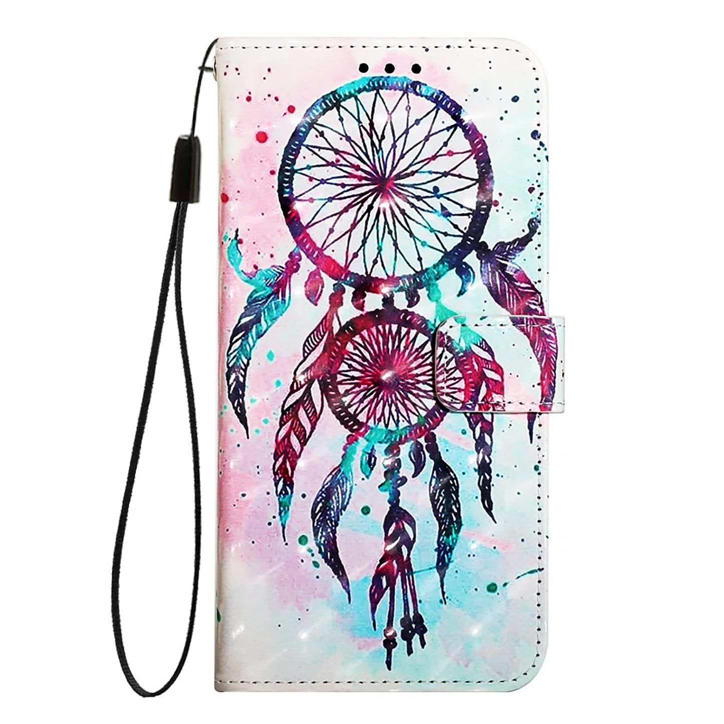 For Samsung Galaxy A16 5G / A16 4G Leather Case YB Pattern Printing Leather Series-2 Pattern Printing Wallet Stand Cover - Colorful Wind Chime