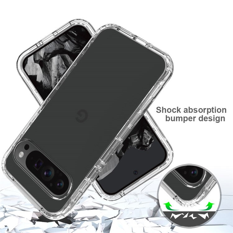 For Google Pixel 9 Pro XL Case Shockproof TPU+PC Hybrid Phone Cover - Purple