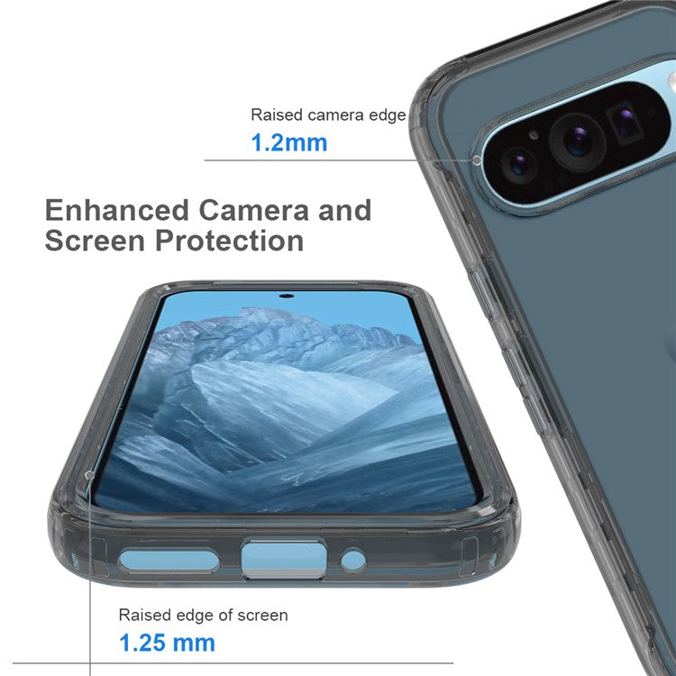 For Google Pixel 9 / 9 Pro Case Shockproof TPU+PC Hybrid Phone Cover - Black