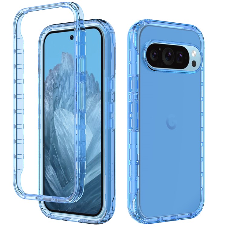 For Google Pixel 9 / 9 Pro Case Shockproof TPU+PC Hybrid Phone Cover - Blue