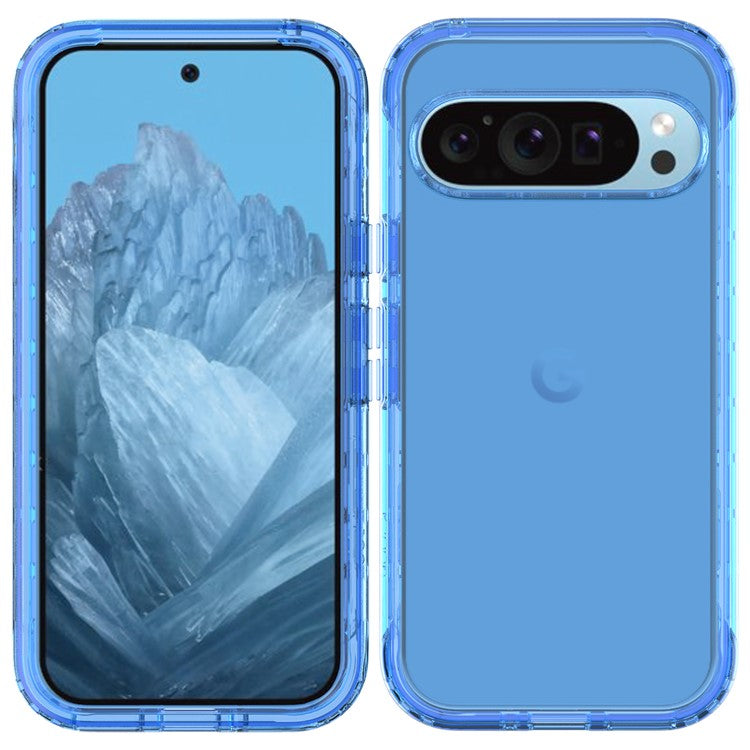 For Google Pixel 9 / 9 Pro Case Shockproof TPU+PC Hybrid Phone Cover - Blue