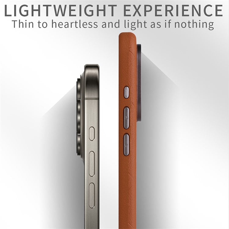 For iPhone 16 Pro Case Imprinted Anti-Fingerprint PU+TPU Phone Cover with Metal Buttons - Grey