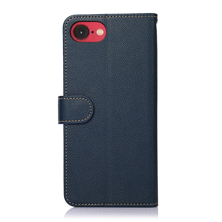 KHAZNEH For iPhone SE (2025) Case RFID Blocking Wallet PU Leather Phone Cover - Blue