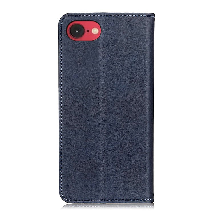 For iPhone 16e Case Split Leather Flip Wallet Phone Cover - Blue