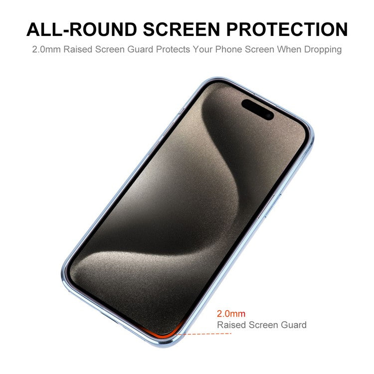 ENKAY HAT PRINCE For iPhone 16 Pro Magnetic Clear Case Shockproof TPU Phone Cover with Lens Film - Dark Blue