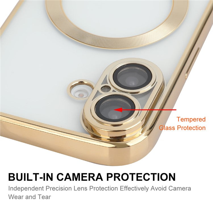 ENKAY HAT PRINCE For iPhone 16 Magnetic Clear Case Shockproof TPU Phone Cover with Lens Film - Black