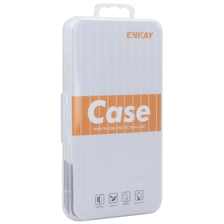 ENKAY HAT PRINCE For iPhone 16 Magnetic Clear Case Shockproof TPU Phone Cover with Lens Film - Black