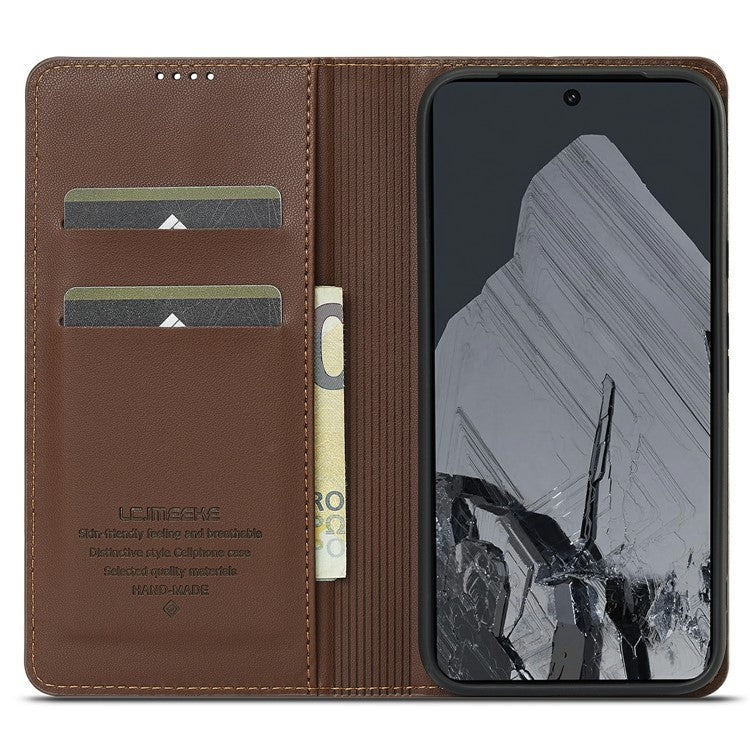 LC.IMEEKE L1 Series for Google Pixel 8 Pro Case PU Leather Wallet Stand Protective Phone Cover - Brown