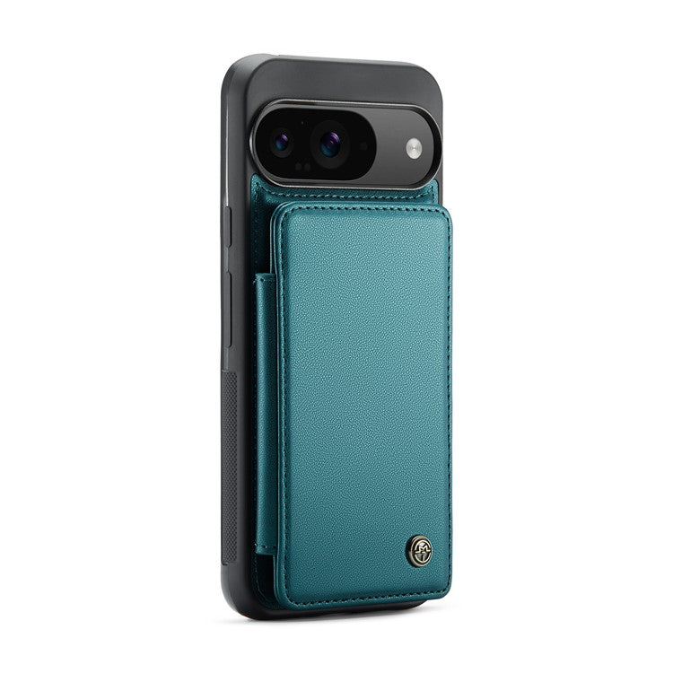 CASEME C22 Series For Google Pixel 9 / Pixel 9 Pro Case Leather+TPU Cover RFID Blocking Card Slots - Green
