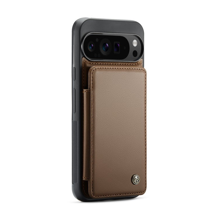 CASEME C22 Series For Google Pixel 9 Pro XL Case Leather+TPU Cover RFID Blocking Card Slots - Brown