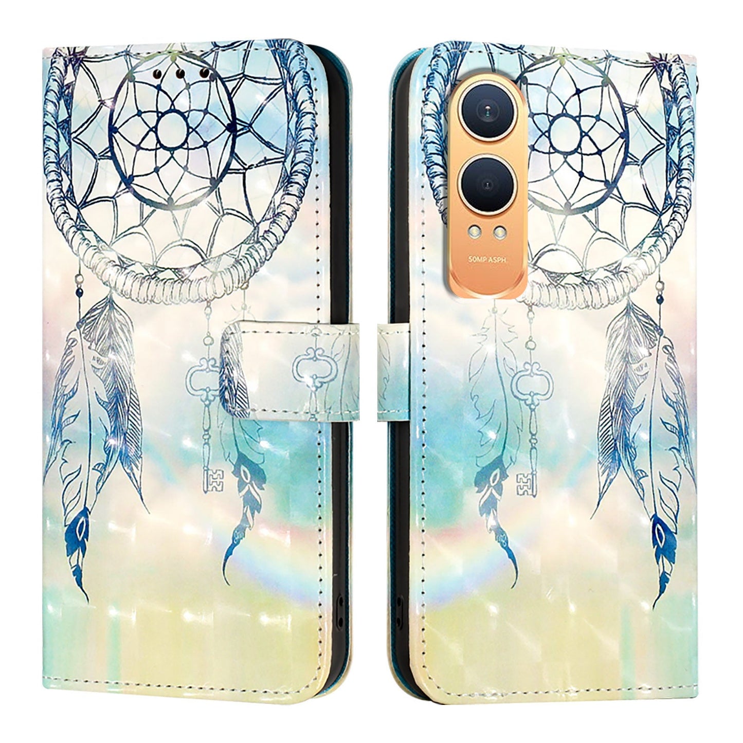 For OnePlus Nord CE4 Lite 5G Leather Case YB Pattern Printing Leather Series-2 Pattern Printing Wallet Stand Cover - Dream Wind Chime
