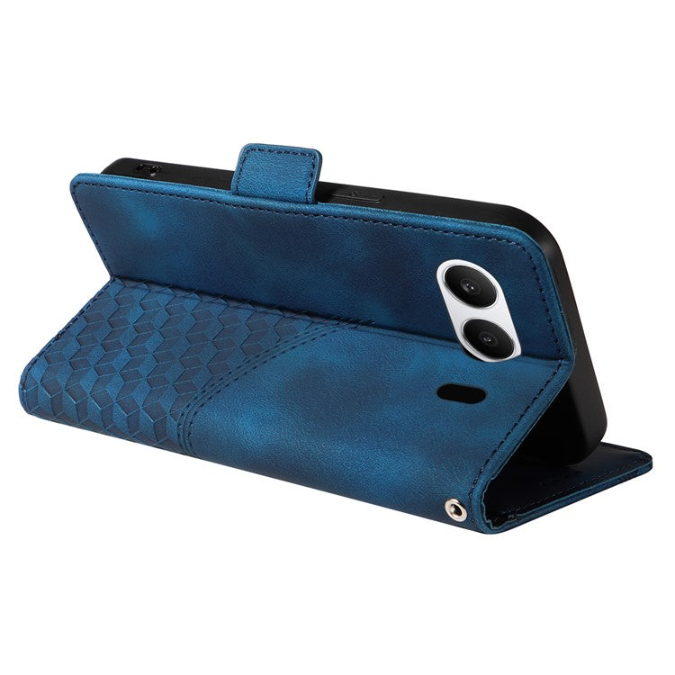 For OnePlus Nord 4 Case PU Leather Phone Cover Rhombus Starry Imprinted - Blue