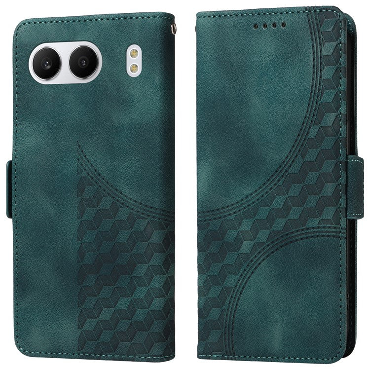 For OnePlus Nord 4 Case PU Leather Phone Cover Rhombus Starry Imprinted - Green