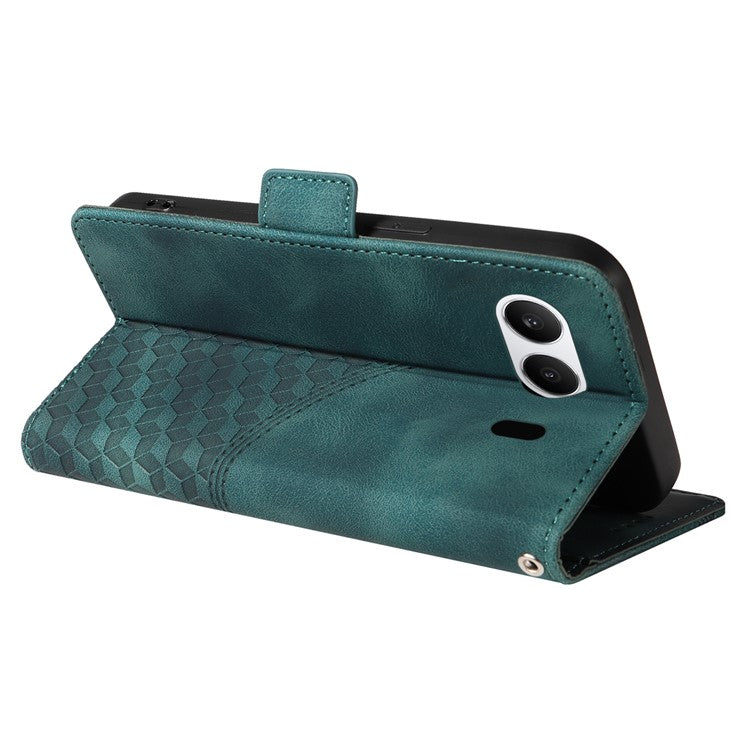 For OnePlus Nord 4 Case PU Leather Phone Cover Rhombus Starry Imprinted - Green